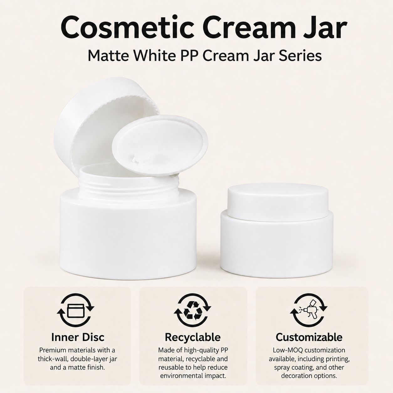 Custom Matte PP Cosmetic Cream Jar – 30g, 50g & 100g - Image 9
