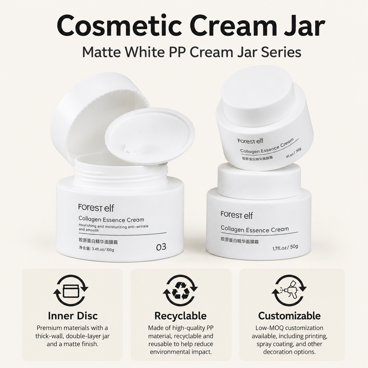 Custom Matte PP Cosmetic Cream Jar – 30g, 50g & 100g - Image 10
